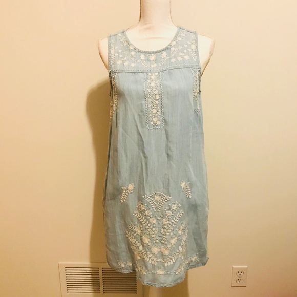 Nordstrom Dresses & Skirts - Nordstorm ~ Denim Pocket Dress W/ Embroidery #88